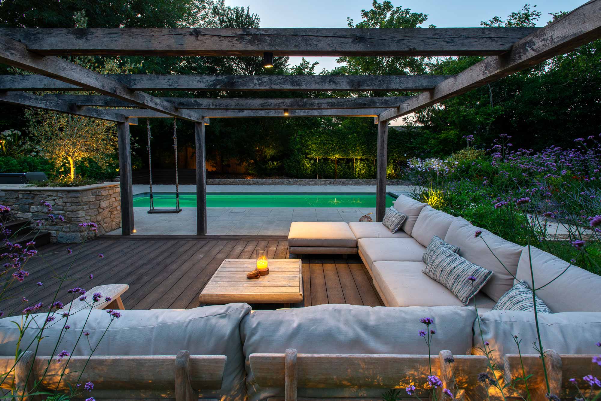 Sevenoaks Shoreham Mediterranean inspired pool garden - Marlene Lento