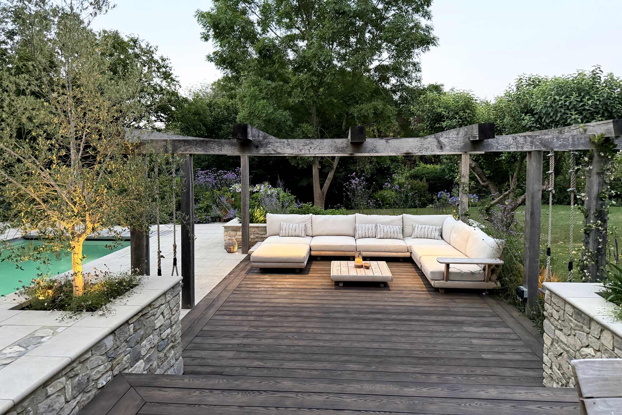Sevenoaks Shoreham Mediterranean inspired pool garden - Marlene Lento